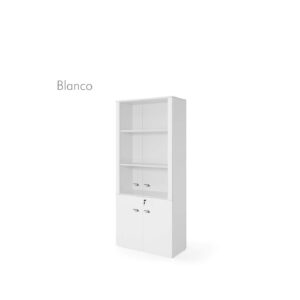 Armario alto con puertas cristal transparente y puertas bajas OPERACIONAL