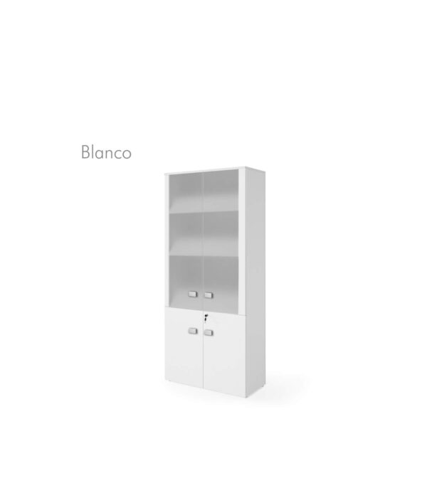 Armario alto con puertas bajas cristal transparente OPERACIONAL - Imagen 3
