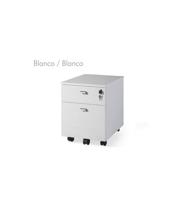 Cajonera móvil 1 cajón + 1 archivo madera bicolor G3 EJECUTIVA